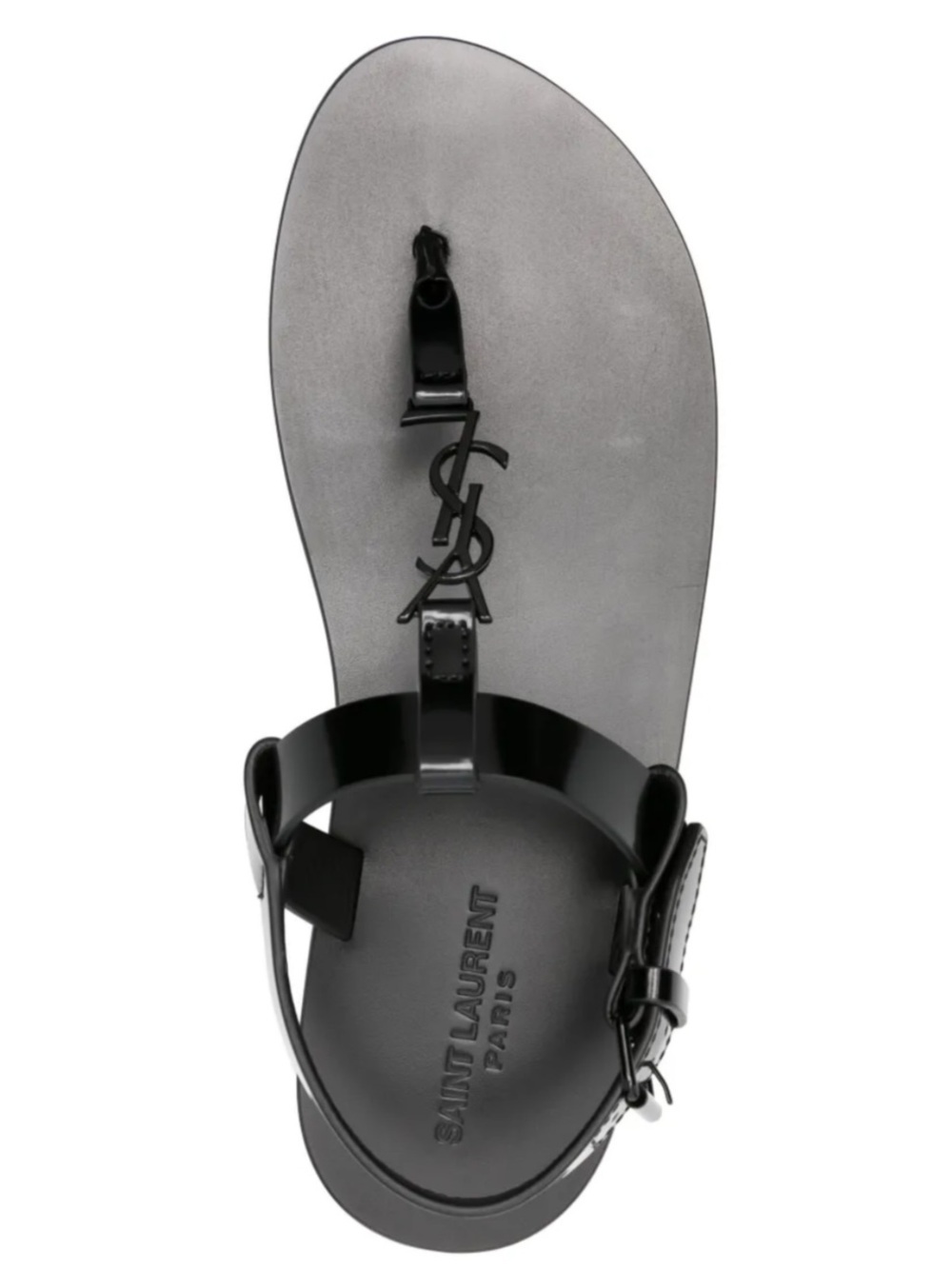 Men's Saint Laurent Ysl, Cassandre Leather thong sandals size 43 made in Italy